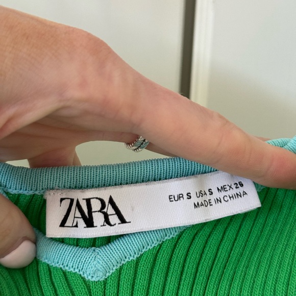 Green/Blue Zara Ribbed Tank - Picture 3 of 3